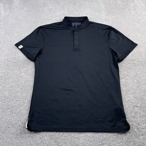 Mantra Polo Shirt Mens Medium‎ Black Catalyst Performance Band Collar Golf